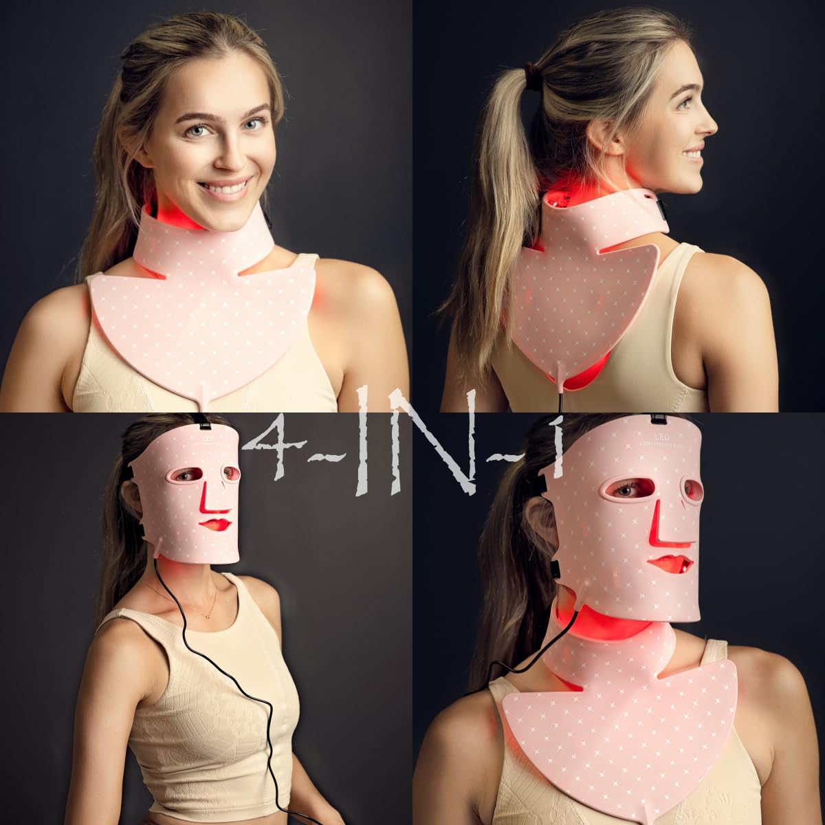 Seven Color Silicone Face + Neck Beauty MaskSkin CarePhoton TherapyBeauty Instrument