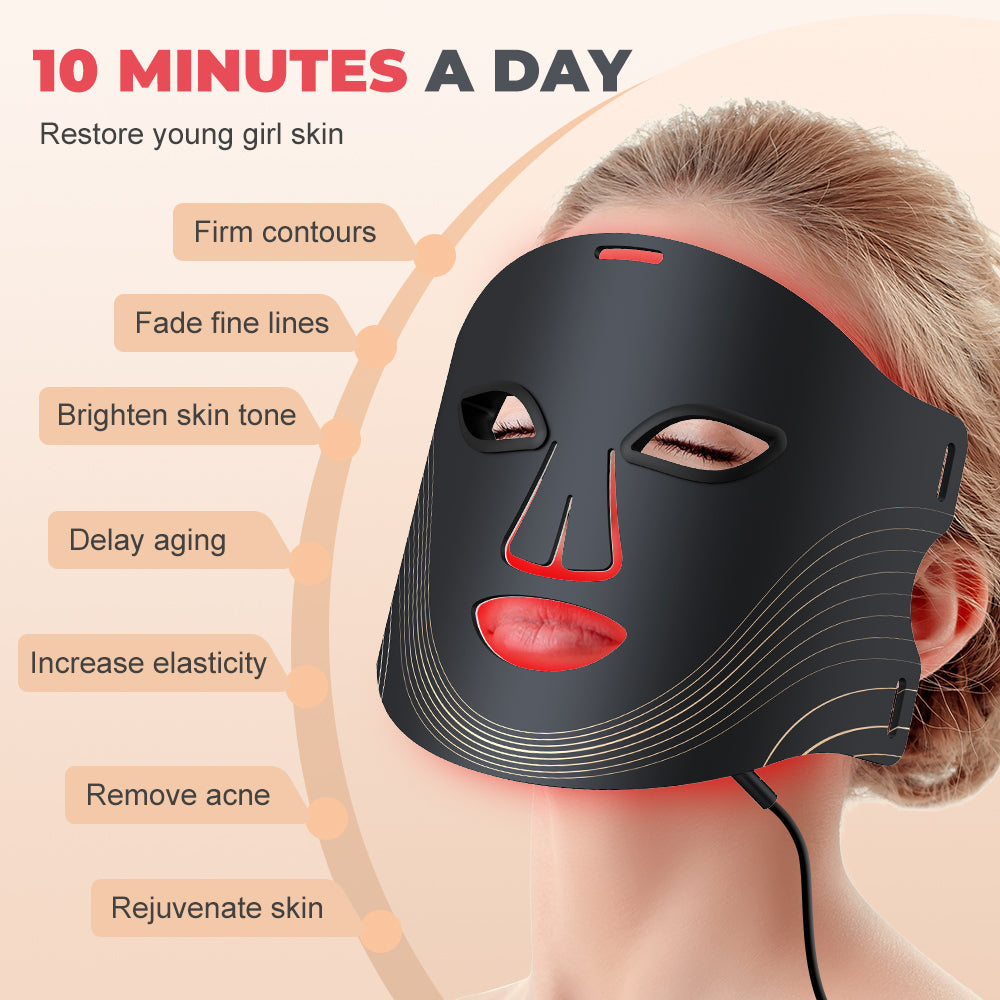 7-Color LED Face Mask – Silicone Light Therapy for Acne, Wrinkles & Glow