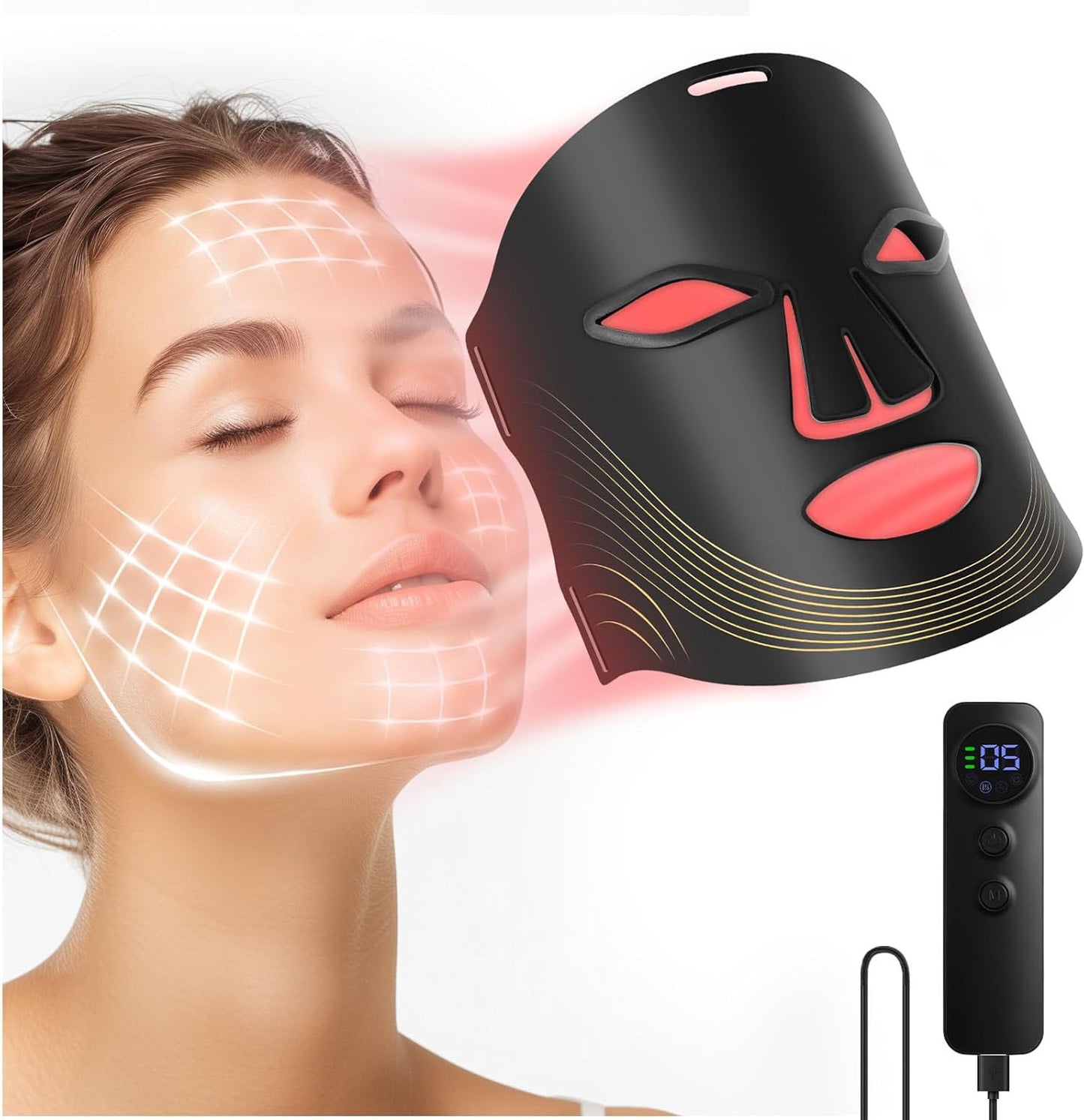 7-Color LED Face Mask – Silicone Light Therapy for Acne, Wrinkles & Glow