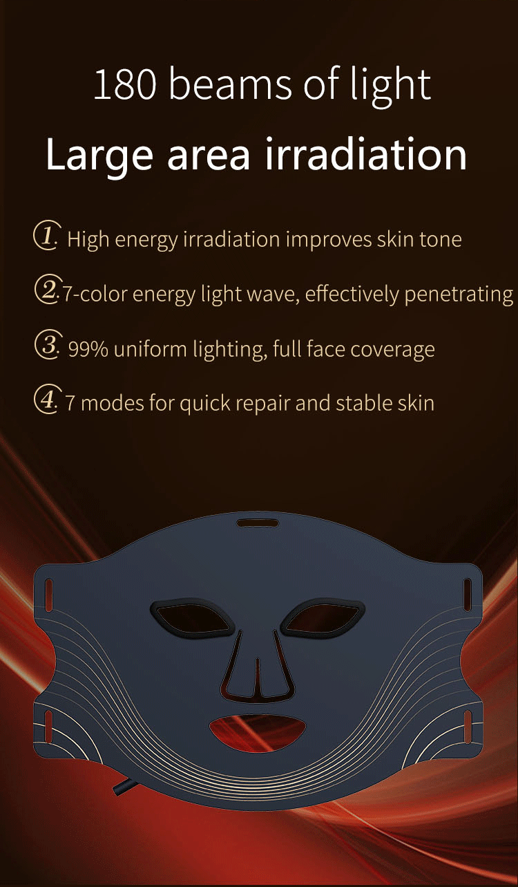 7 Colors Led Red Light Therapy Mask for Face