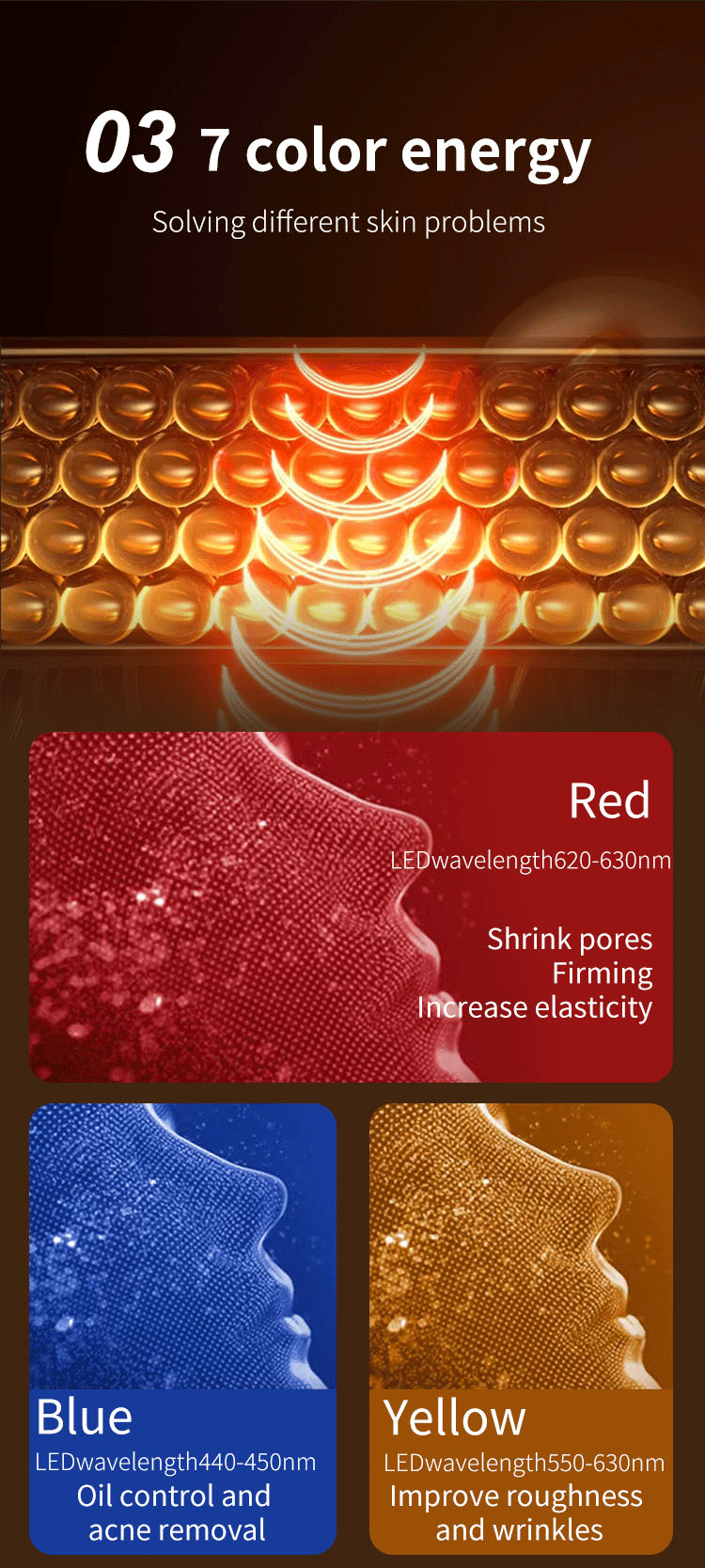 7 Colors Led Red Light Therapy Mask for Face