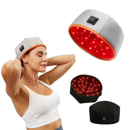 Lightweight grey LED cap with 20-minute automatic shutoff