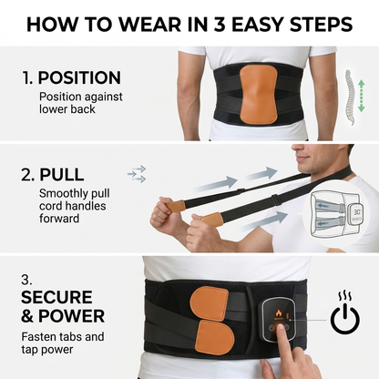 Ververay Ortho-Pulley Lumbar Wrap 3-Step Easy Wear Guide